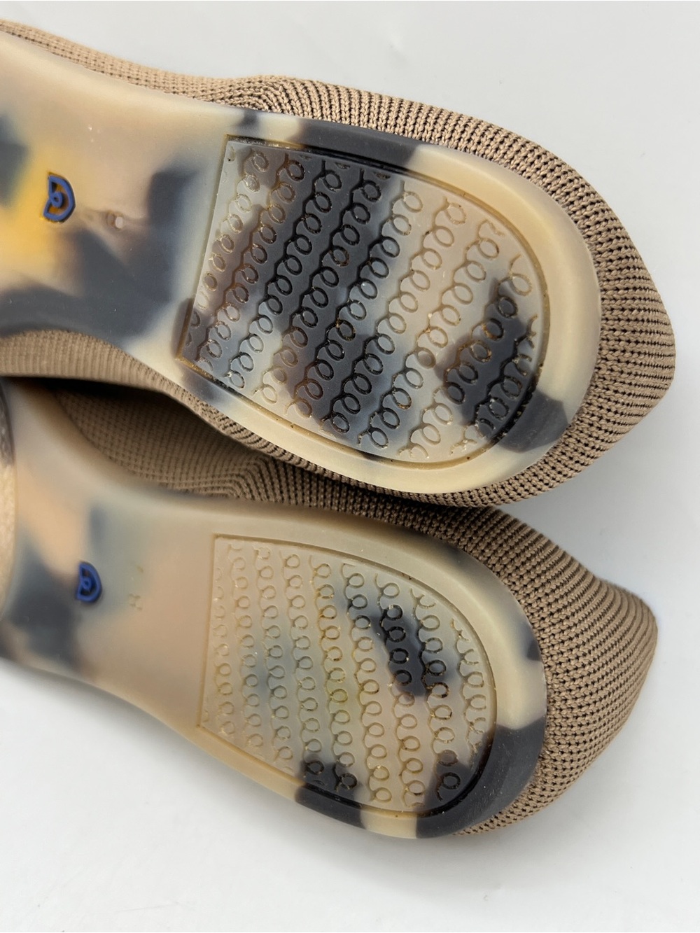 Rothy's Taupe Pointed-Toe Flats with Blue Trim - Picture 12 of 12
